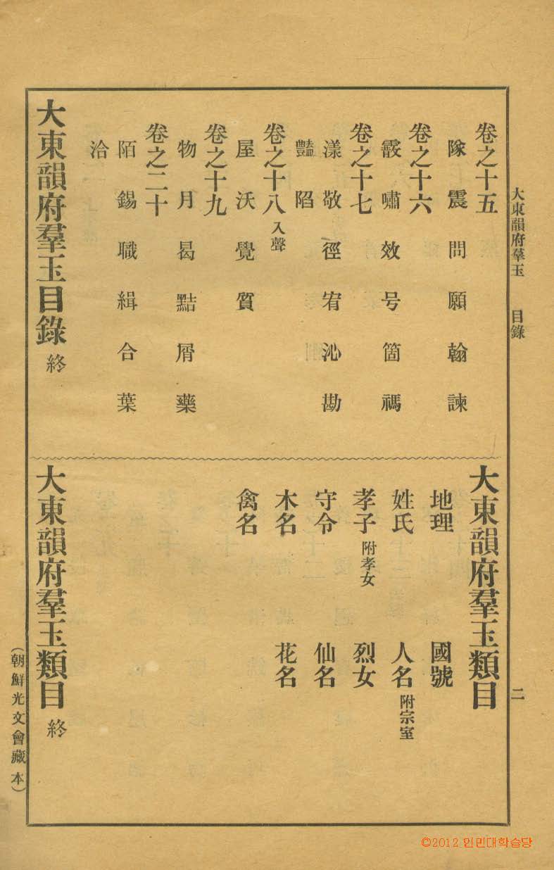 책표지-大東韻府羣玉 _8